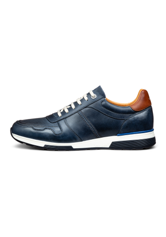 Blauer Positano-Sneaker aus glattem Leder