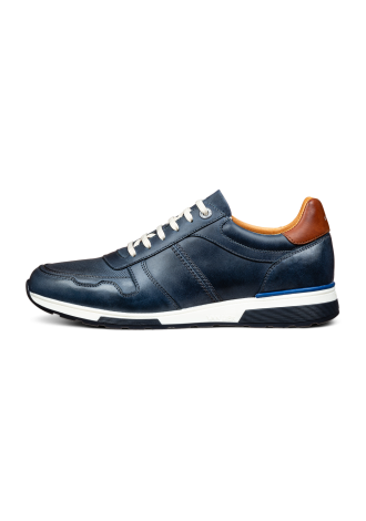 Blauer Positano-Sneaker aus glattem Leder