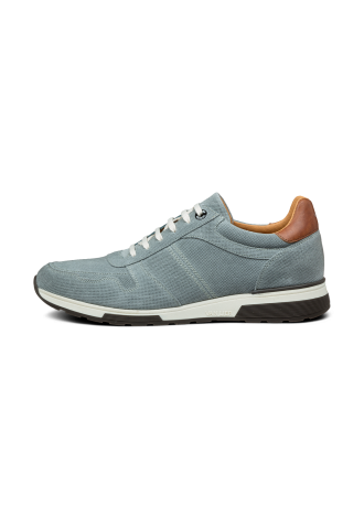 Graublauer Positano-Sneaker aus glattem Leder