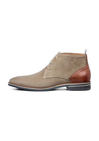 Halbhoher Schnürschuh Amalfi aus Wildleder in Taupe