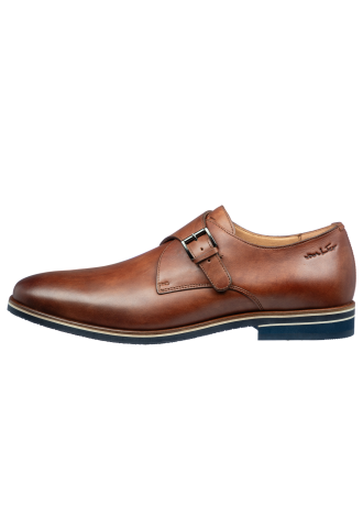 Amalfi-Schnallenschuh aus cognacfarbenem Glattleder