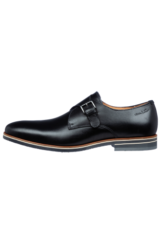 Amalfi-Schnallenschuh aus schwarzem Glattleder