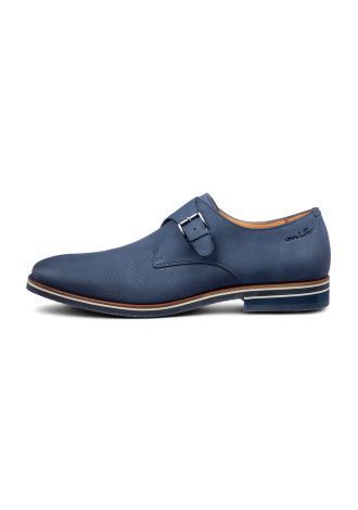 Blauer Amalfi-Schnallenschuh aus Glattleder