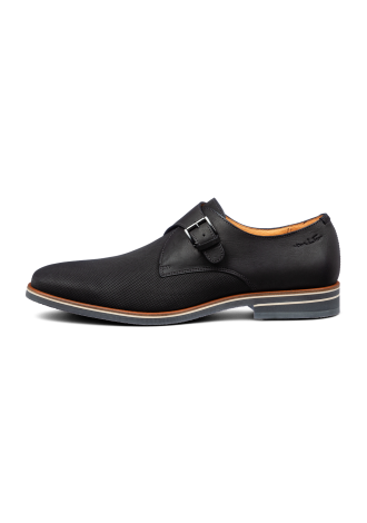 Anthrazitgrauer Amalfi-Schnallenschuh aus Glattleder