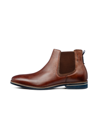 Amalfi Chelsea-Stiefel aus cognacfarbenem Glattleder