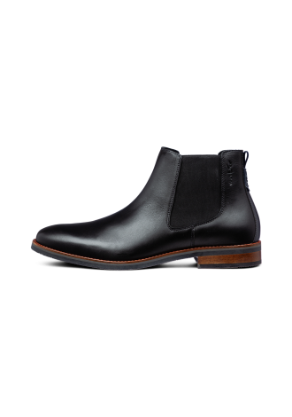 Schwarzer Amalfi-Chelsea-Stiefel aus glattem Leder