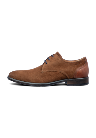 Cognacfarbener Wildleder-Schnürschuh Erasmo