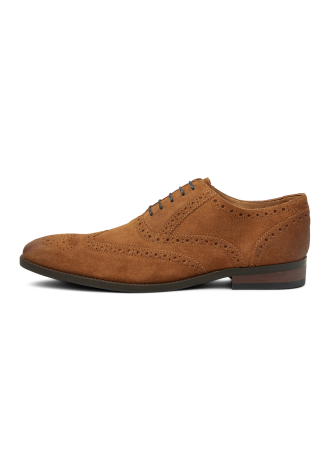 Cognacfarbener Wildleder-Schnürschuh Bregenz