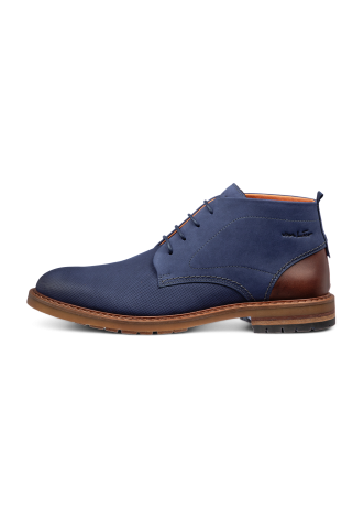 Halbhoher Dino-Schnürschuh aus blauem Glattleder