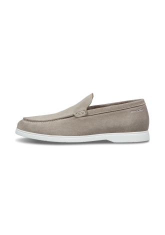 Ascona Slipper aus helles taupe Veloursleder