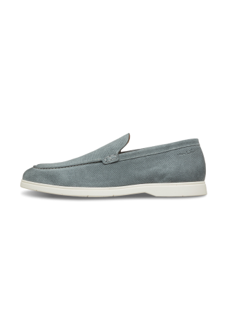 Ascona Slipper aus grau blau Veloursleder