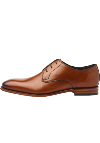 Cognacfarbener Glattleder-Schnürschuh Madison