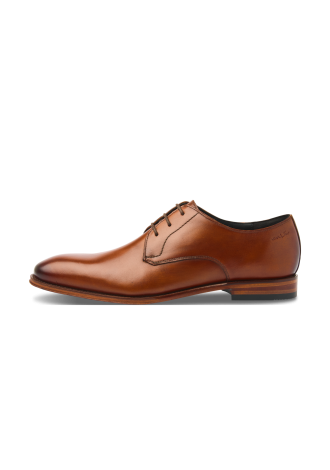 Cognacfarbener Glattleder-Schnürschuh Madison