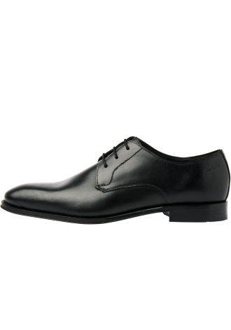 Schwarzer Glattleder-Schnürschuh Madison