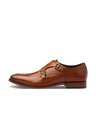Cognacfarbener Madison-Schnallenschuh aus Glattleder