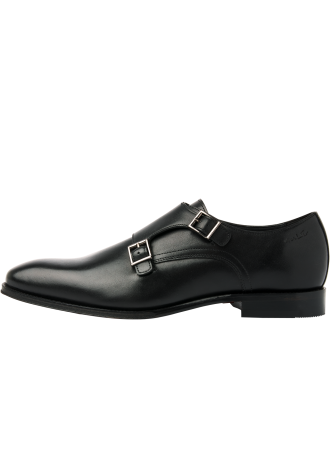 Schwarzer Madison-Schnallenschuh aus Glattleder