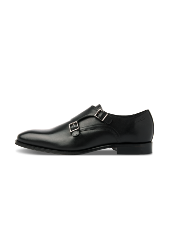 Schwarzer Madison-Schnallenschuh aus Glattleder