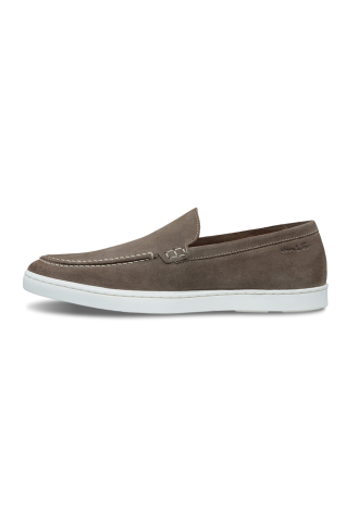 Lugano Slipper aus taupe Veloursleder
