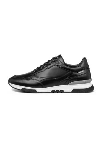 Schwarz Glattleder-Sneaker Romeo