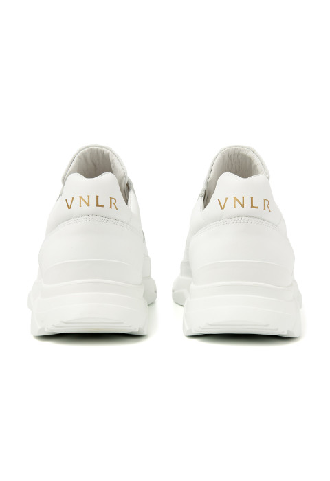 Weißes Glattleder Rock Sneaker