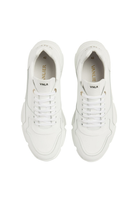 Weißes Glattleder Rock Sneaker