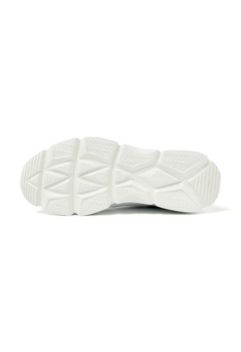 Weißes Glattleder Rock Sneaker