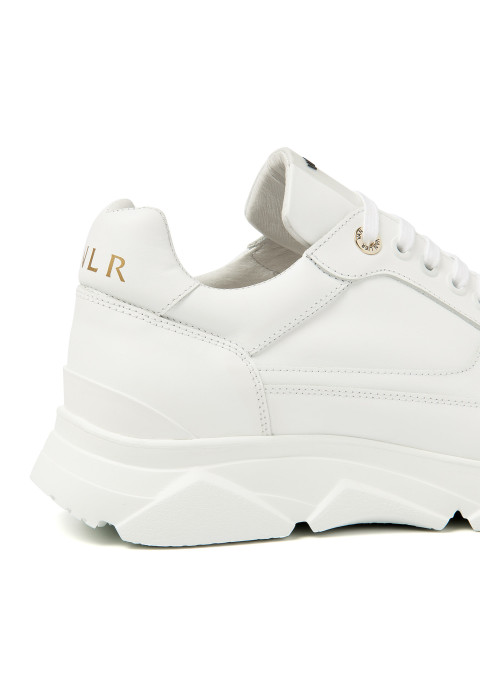 Weißes Glattleder Rock Sneaker