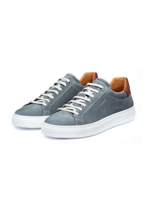 Barossa Sneaker aus grau-blauem Veloursleder