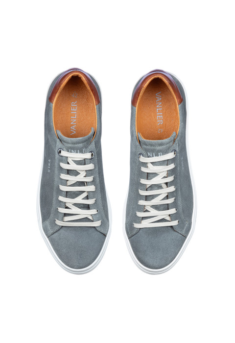 Barossa Sneaker aus grau-blauem Veloursleder