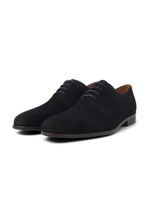 Marineblauer Egeus-Schnürschuh aus Wildleder