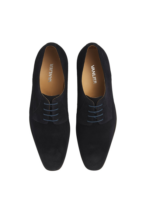 Marineblauer Egeus-Schnürschuh aus Wildleder