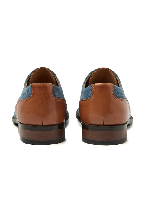 Schnürschuh Vienna aus blauem Wildleder