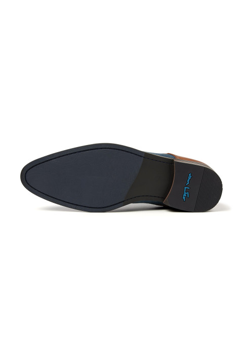 Halbhoher Schnürschuh Vienna aus blauem Wildleder