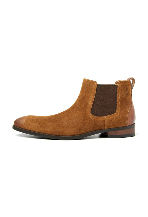 Cognacfarbener Wiener Chelsea-Stiefel aus Wildleder