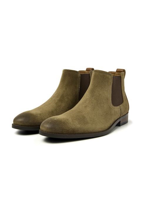 Graugrüner Vienna Chelsea-Stiefel aus Wildleder