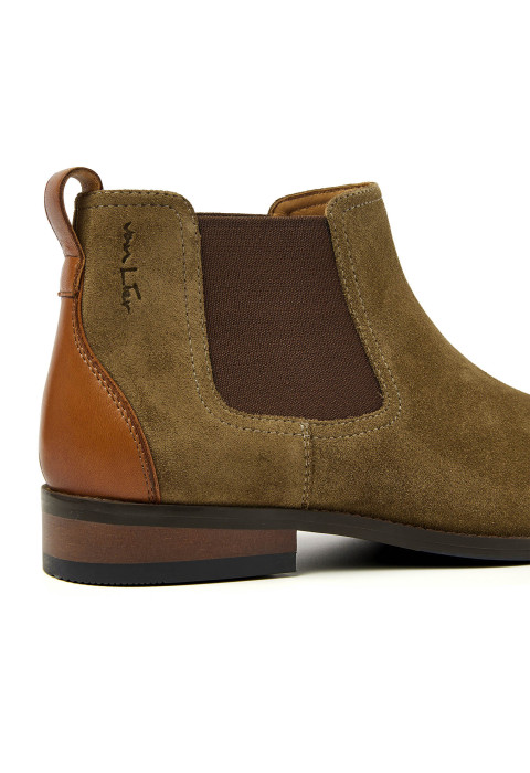 Graugrüner Vienna Chelsea-Stiefel aus Wildleder