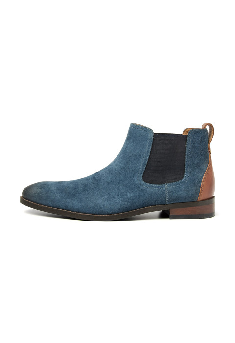 Wiener Chelsea-Stiefel aus blauem Wildleder