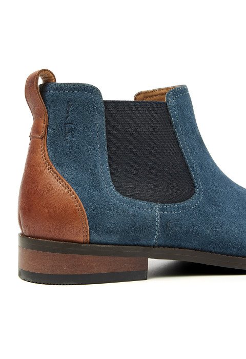 Wiener Chelsea-Stiefel aus blauem Wildleder