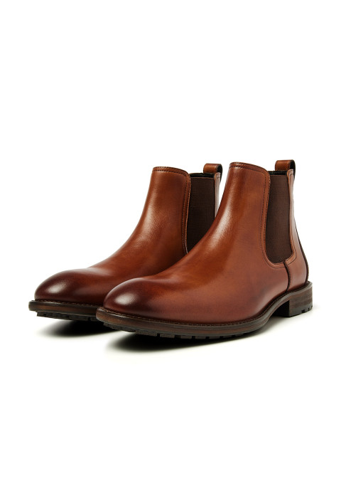 Cognacfarbener Gladleren Montana-Stiefel
