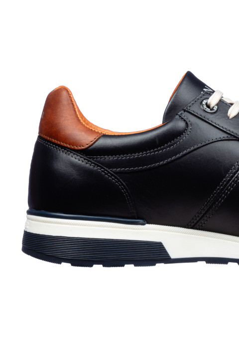 Positano Trainer aus marineblauem Glattleder
