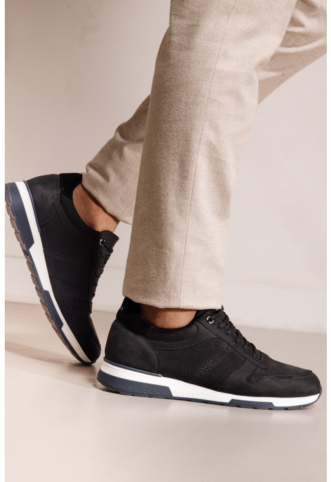 Positano Trainer aus schwarzem Nubuk