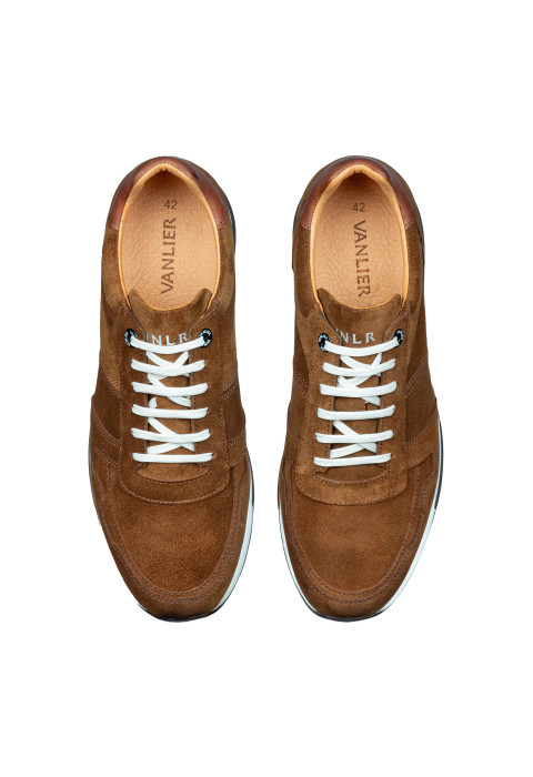 Positano Turnschuh aus cognacfarbenem Wildleder