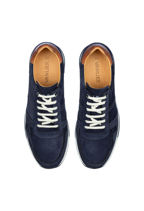 Positano Trainer aus marineblauem Wildleder