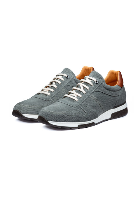 Trainer Positano aus grau-blauem Wildleder