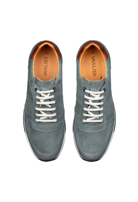 Trainer Positano aus grau-blauem Wildleder