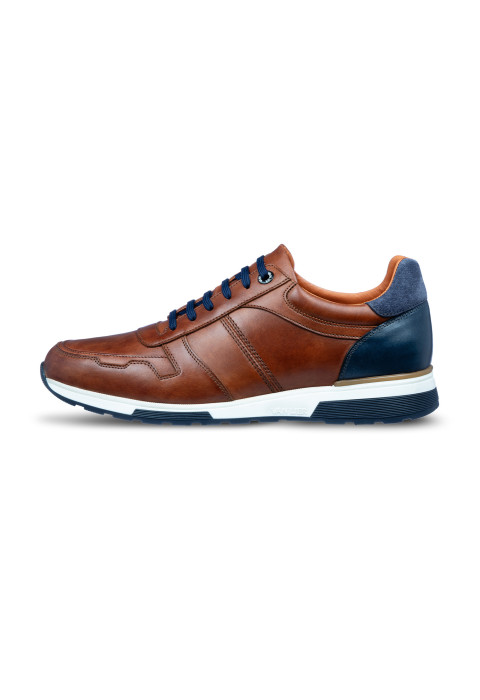 Positano-Sneaker aus hellcognacfarbenem Glattleder