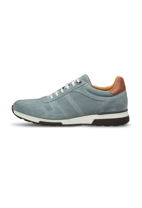 Graublauer Positano-Sneaker aus glattem Leder