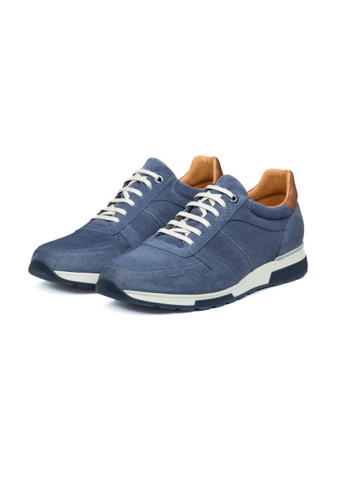 Positano-Sneaker aus metallblauem Wildleder