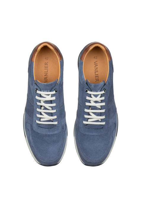 Positano-Sneaker aus metallblauem Wildleder