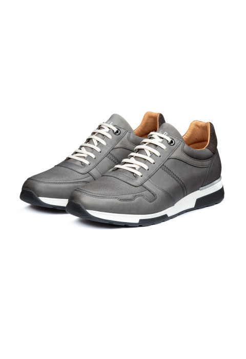 Trainer Positano aus grauem Nubuk
